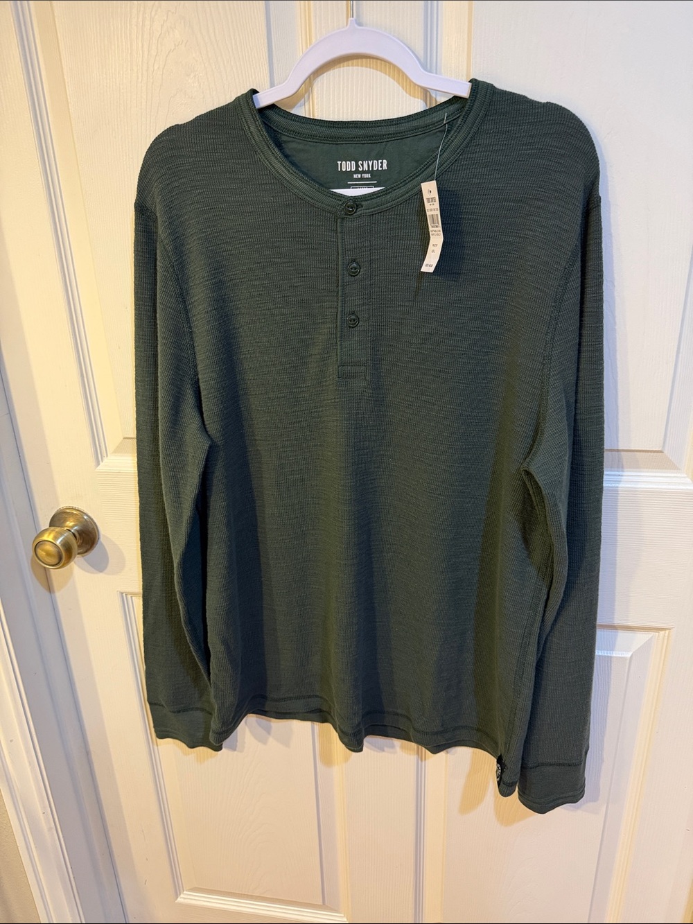 Todd Snyder Pinetop Long-Sleeve Mini Waffle Henley Sz L.  NWT